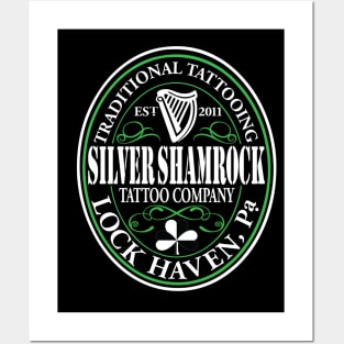 Silver Shamrock Tattoo Company Irish Stout Logo Posters and Art